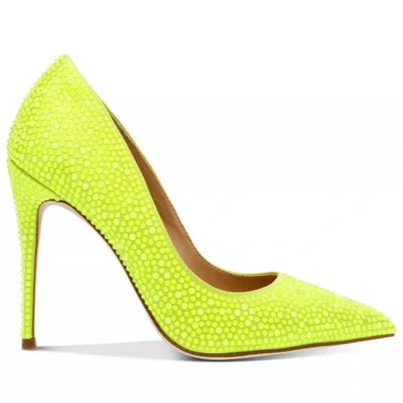Steve Madden Women's Neon Yellow Daisies Rhinestone Pumps - Picture 5 of 5